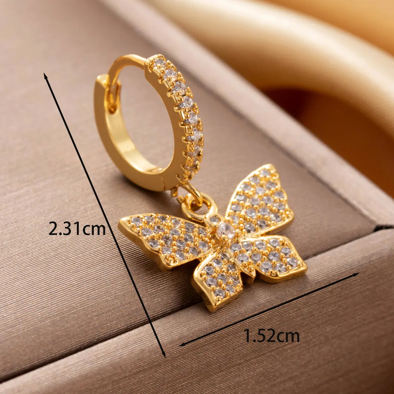 1 Piece Simple Series Classic Animal Copper 18K Gold Plated Zircon Women's Dangle Earrings h5 